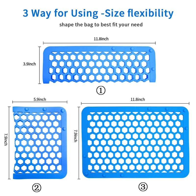 REVEX Silicone Dishwasher Bag,Dishwasher Basket for Baby Items,Baby Bottle Dishwasher Baskets with Adjustable Sizing for Small Parts,Nipples,Pacifiers and Toy Accessories.(Blue),11.8" x 7.9" - Image 2